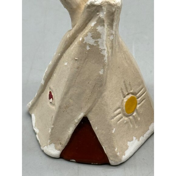 Vintage Native American Ceramic Teepee & Adobe House Salt pepper shaker READ - Picture 2 of 6